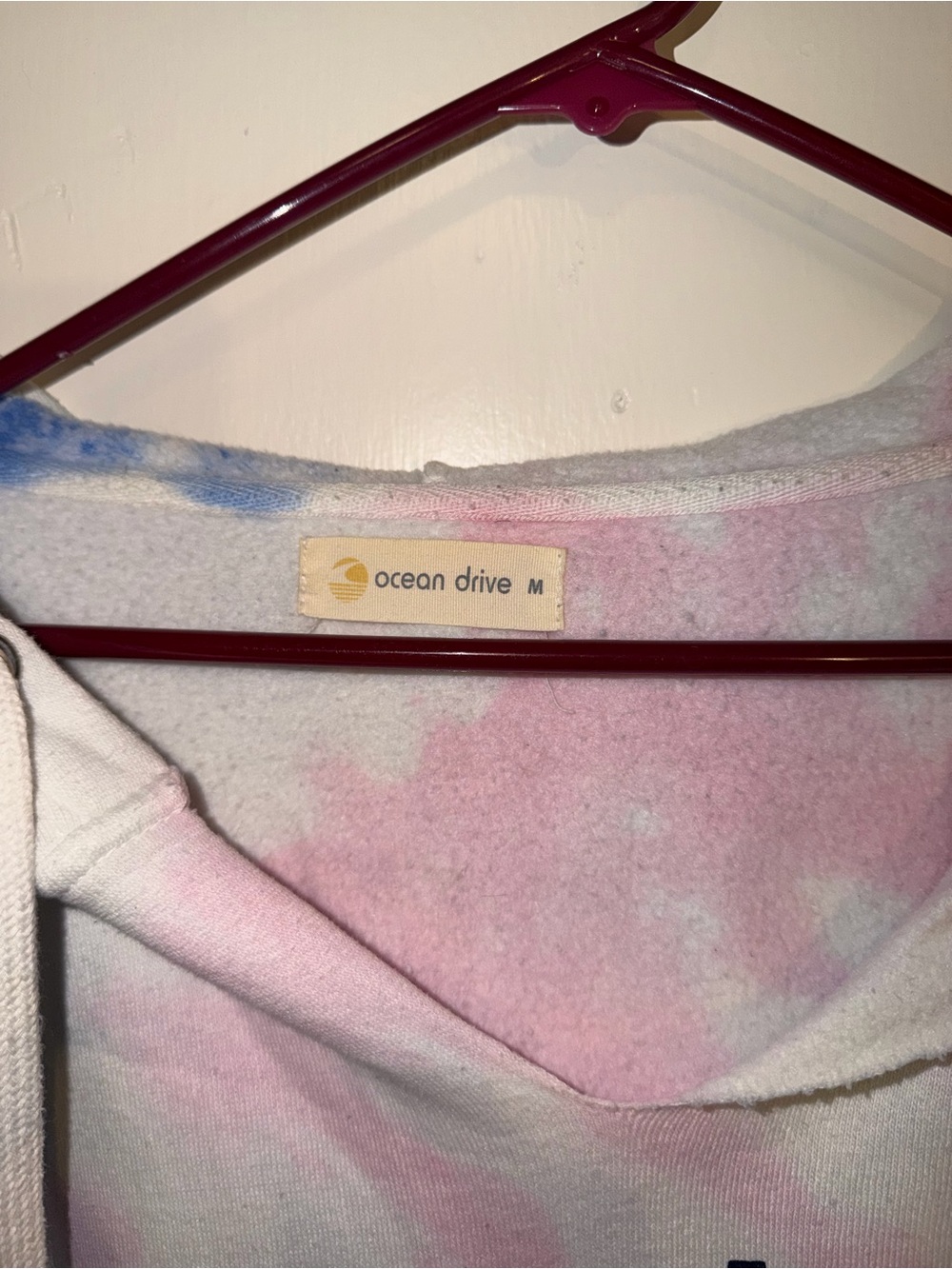 Ocean Drive Pastel Tie-Dye Crewneck Cropped Oversized Hoodie. Like new. Size M - Picture 2 of 3